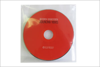 Red CD in clear plastic wallet
